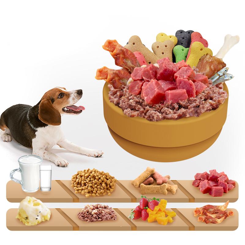 round interactive silicone treat dispensing dog toy