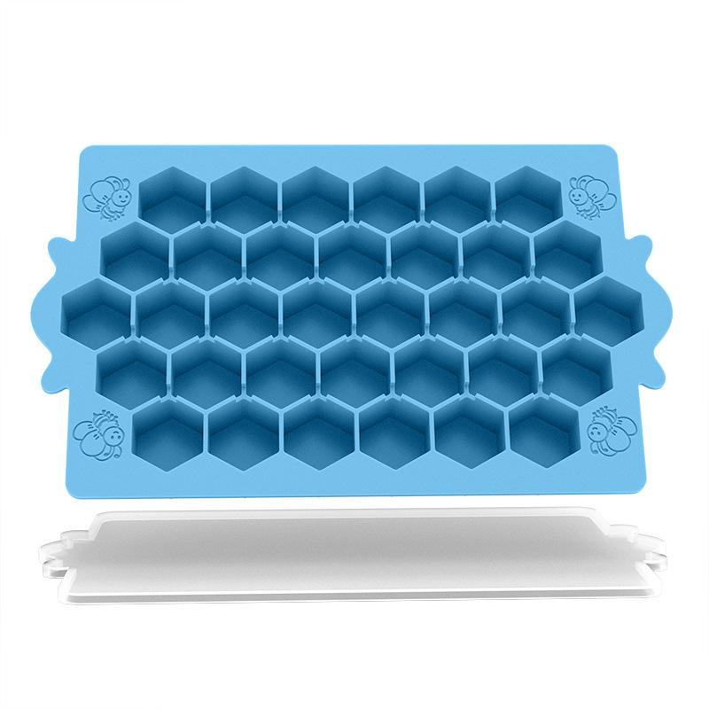 honeycomb silicone ice cube tray with lid