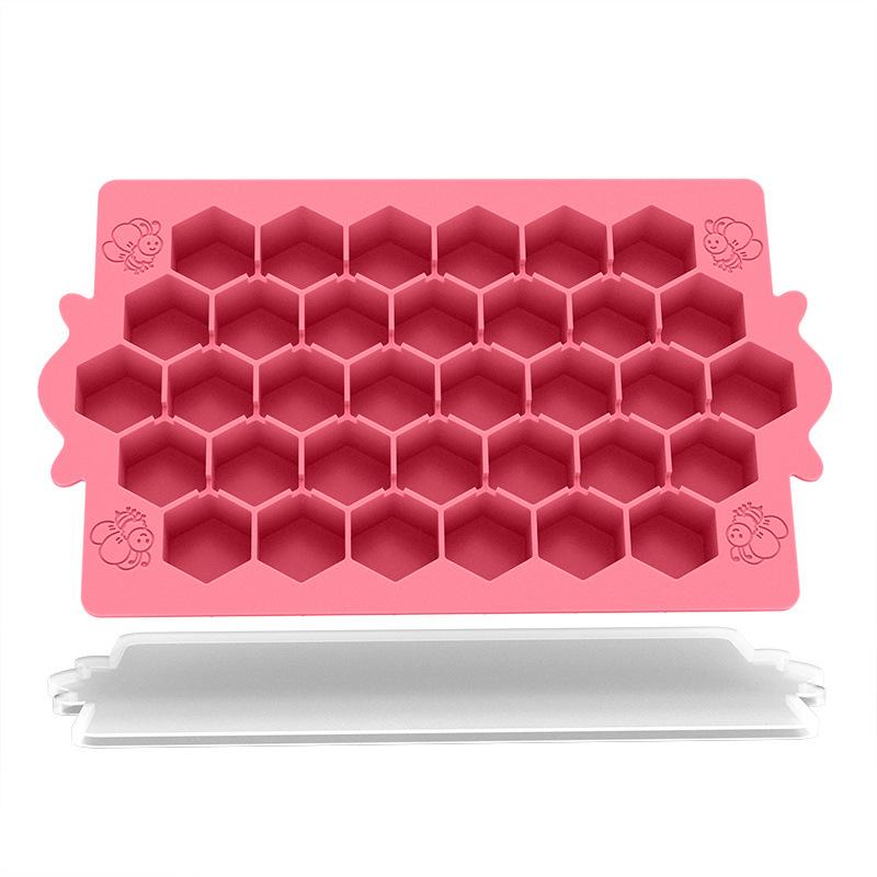 honeycomb silicone ice cube tray with lid