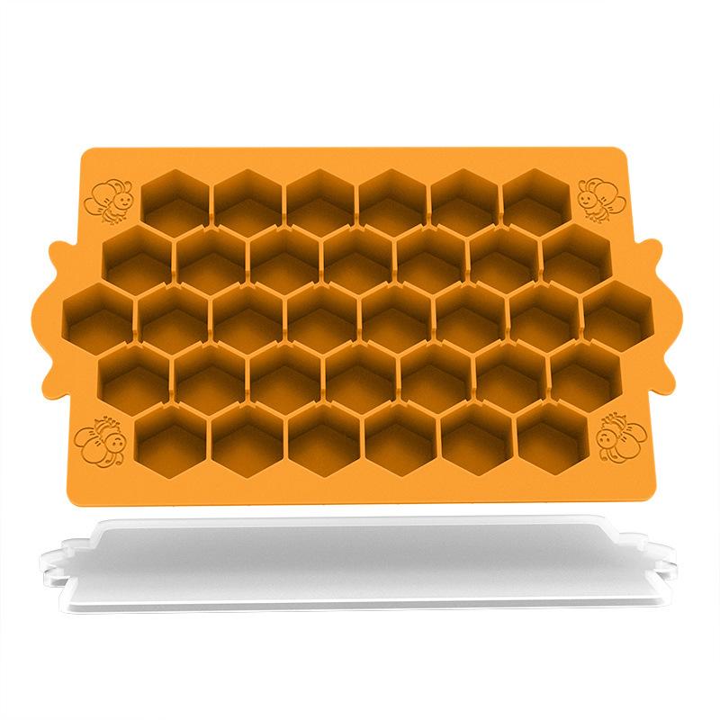 honeycomb silicone ice cube tray with lid