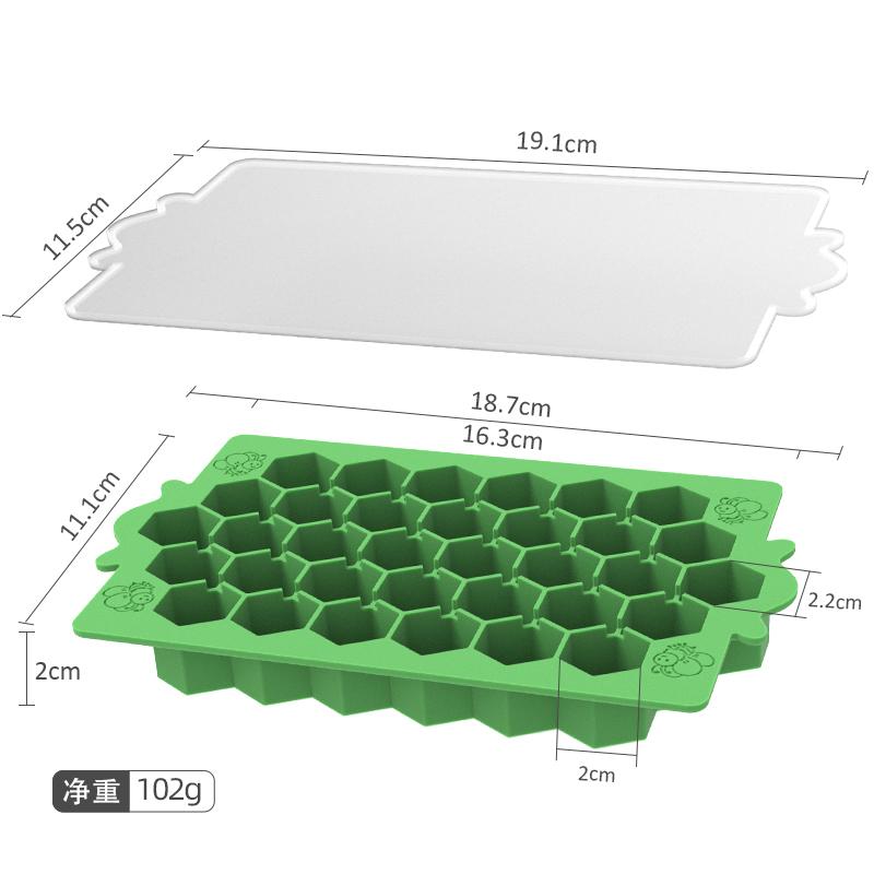 honeycomb silicone ice cube tray with lid size